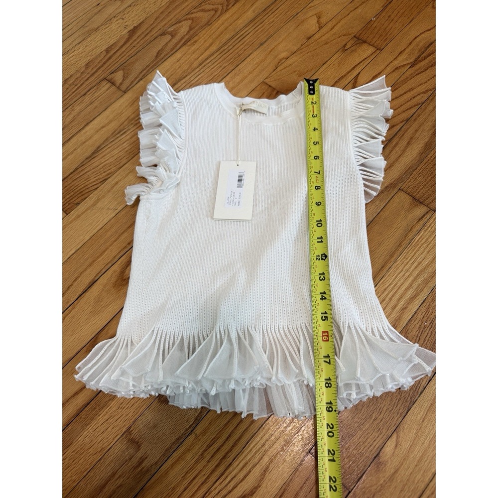 Ulla Johnson NWT Leila Flutter Sleeve and Hem Blouse in Cowrie White Size Large - Picture 6 of 7